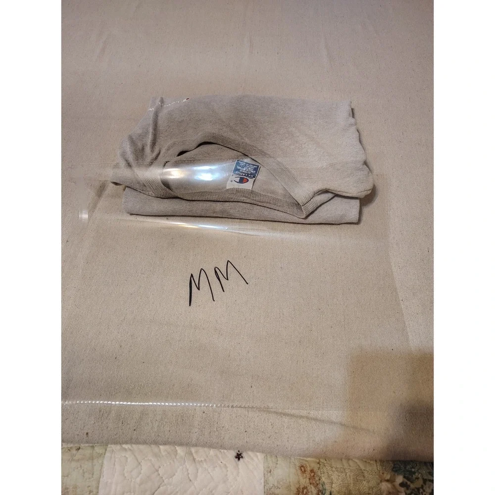 Vintage 90's Champion T Shirt‎ Men XXL Gray Made in USA Athletic Script Logo MM - Picture 8 of 8